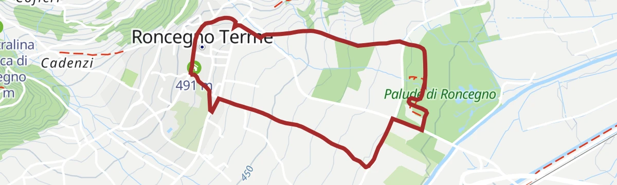 Route map: Walk - the Biotope of Roncegno